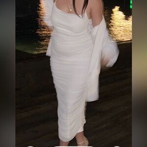 Refuge White Mesh Detail Dress